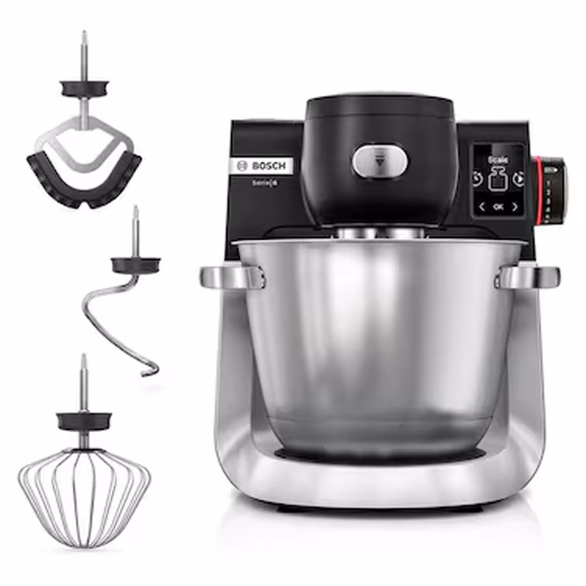 BOSCH Series 6, Kitchen machine with scale 1600 W Black, Brushed stainless steel - BOSCH Series 6, Kitchen machine with scale 1600 W Black, Brushed stainless steel