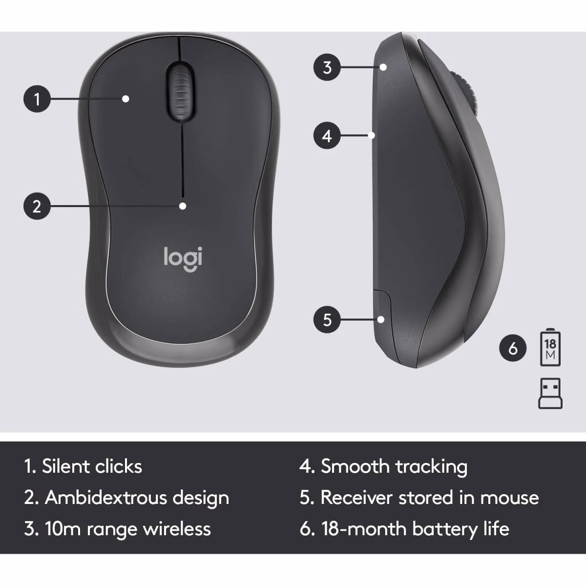 Logitech MK295 Silent Wireless Combo Keyboard And Mouse Black ARB 920-009801 - Logitech MK295 Silent Wireless Combo Keyboard And Mouse Black ARB 920-009801