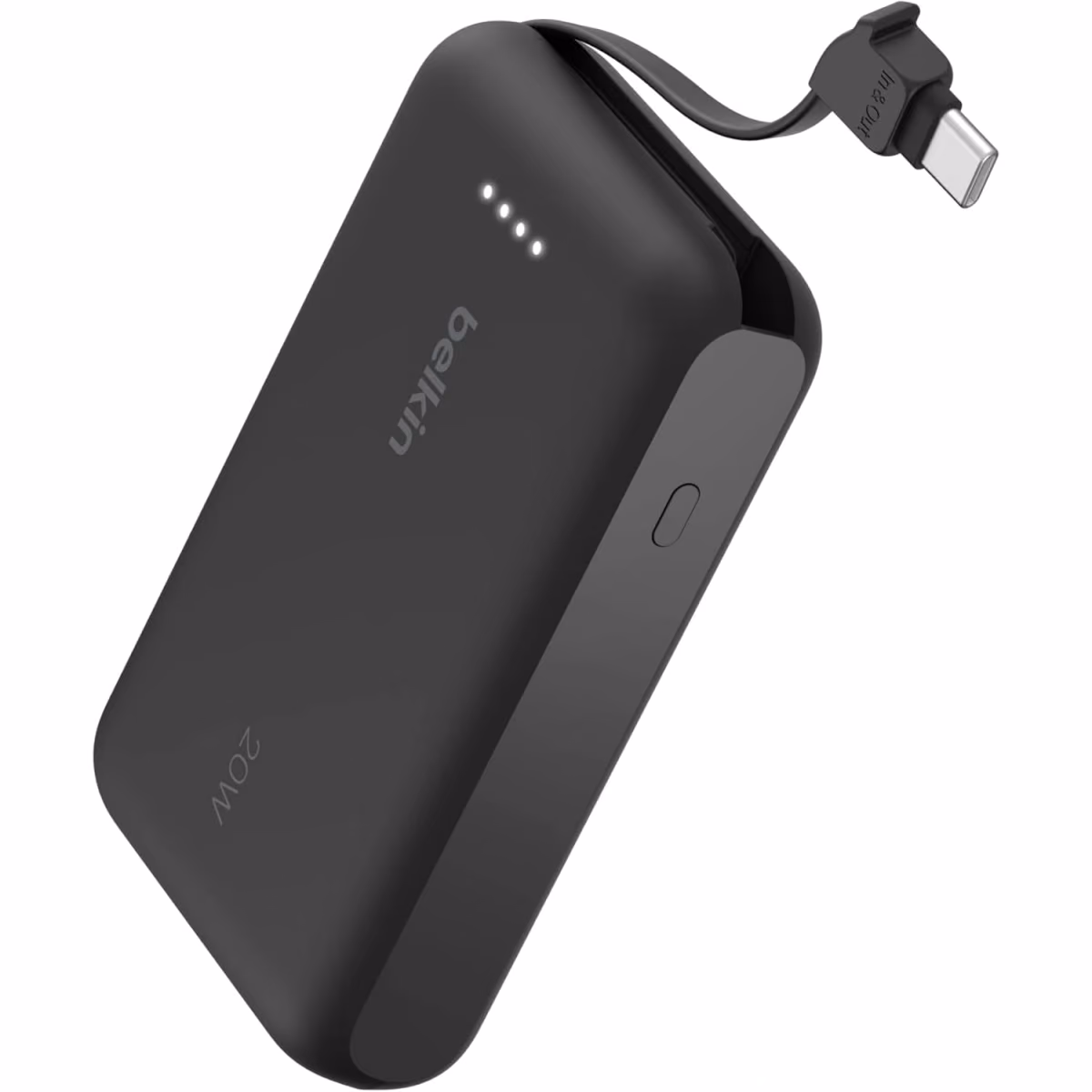 Belkin BoostCharge Power Bank 10K, PD 20W With USB C Integrated Cab Black 1