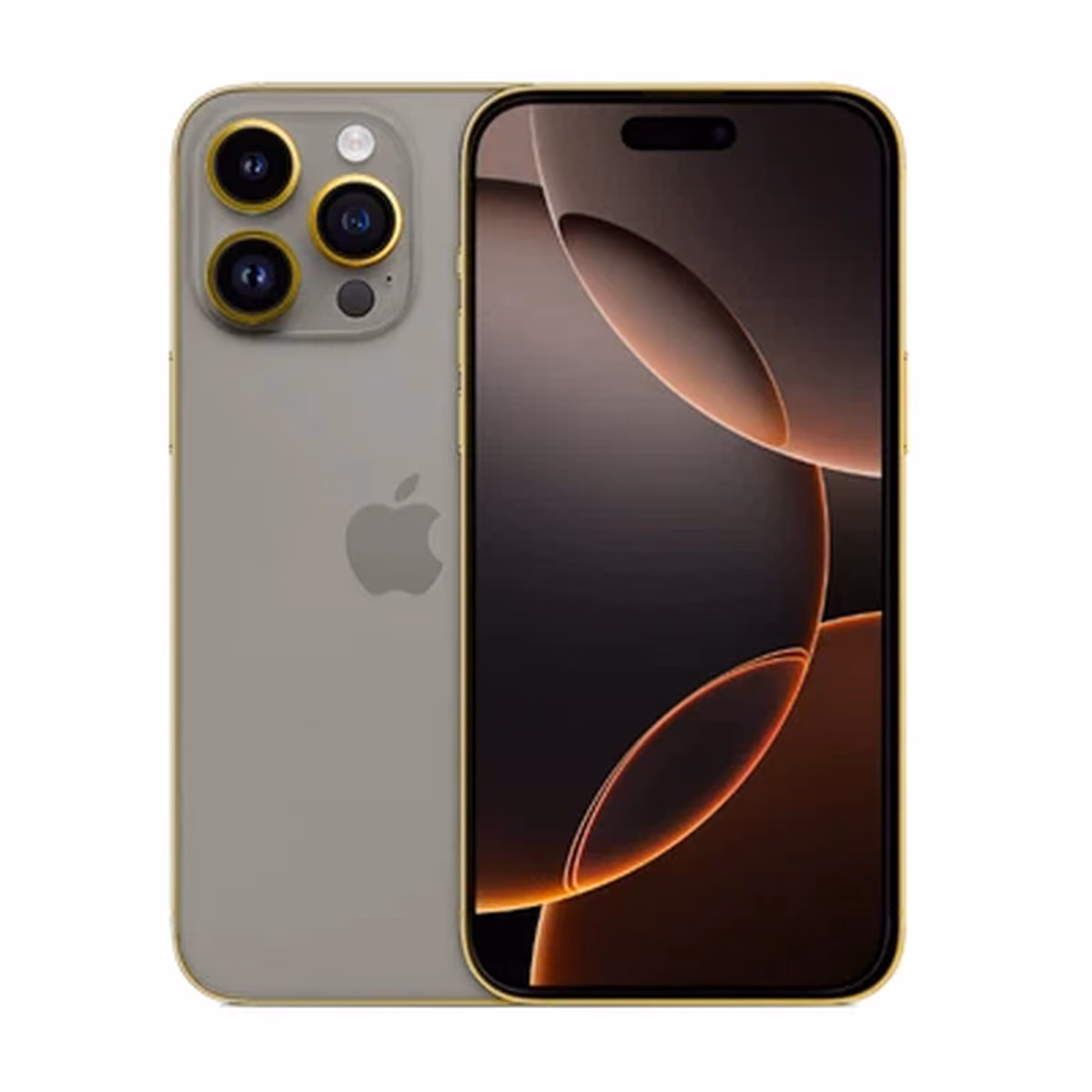 MERLIN CRAFT CUSTOMIZED IPHONE 16 PRO MAX 256 GB EDGE OF GOLD NATURAL TITANIUM 2