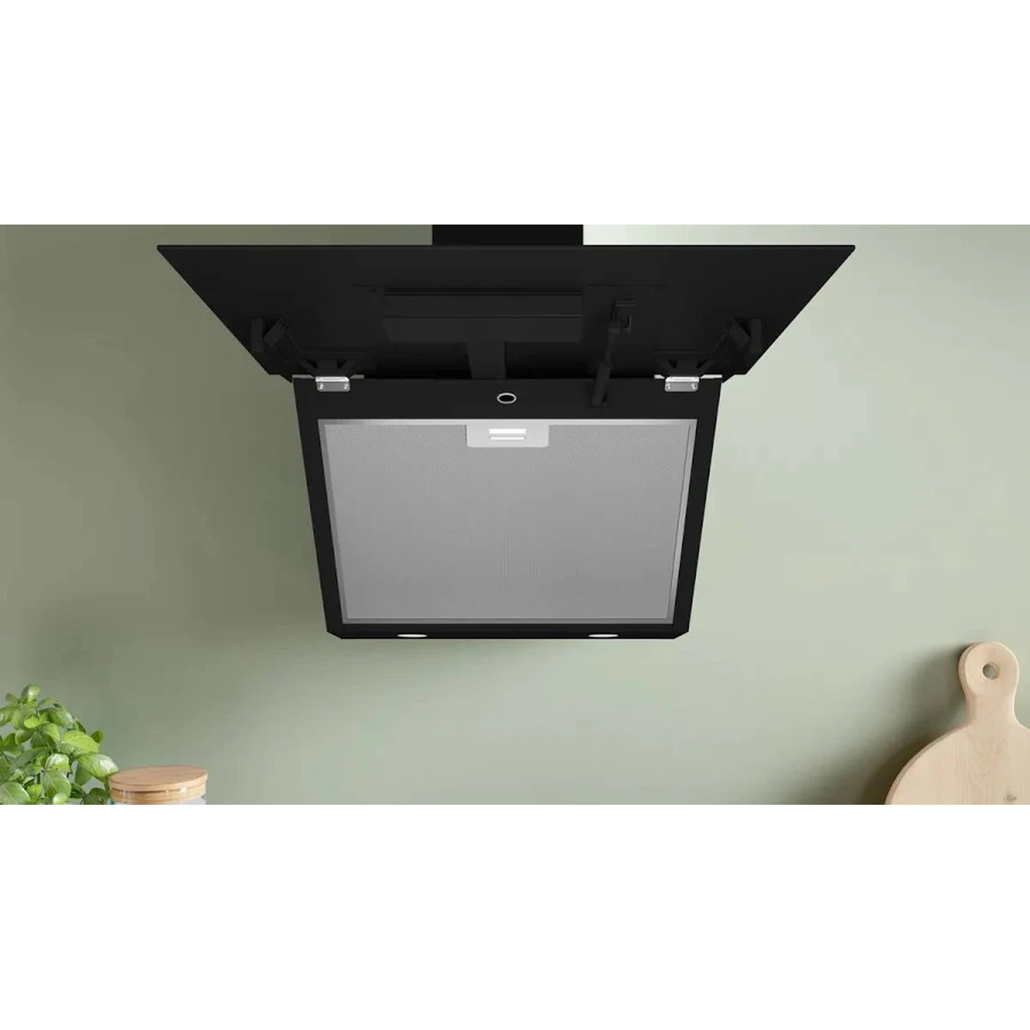 Series 4, Inclined Chimney Hood 60cm, 59DB, 2 Speed +Intensive, 307m³ h-Recirculation 700m³ h-Ducted, Black, Made in Turkey
