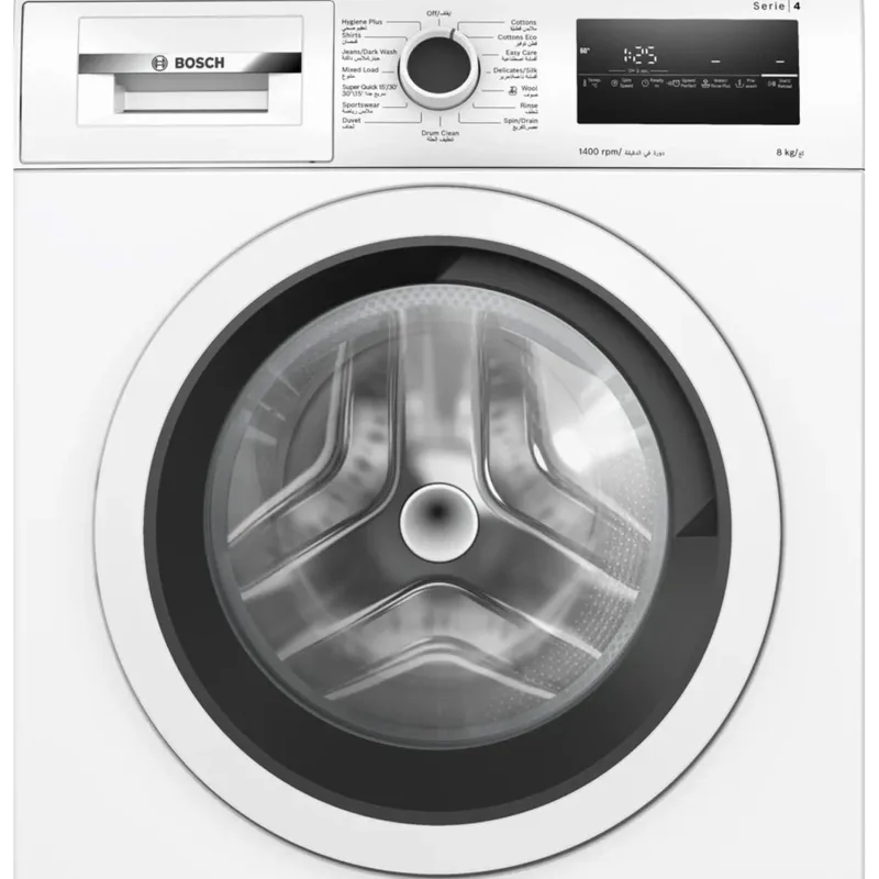 Series 4, Front Load Washer, 8KG 1400 RPM, White Color, 55DB, Made in Turkey
