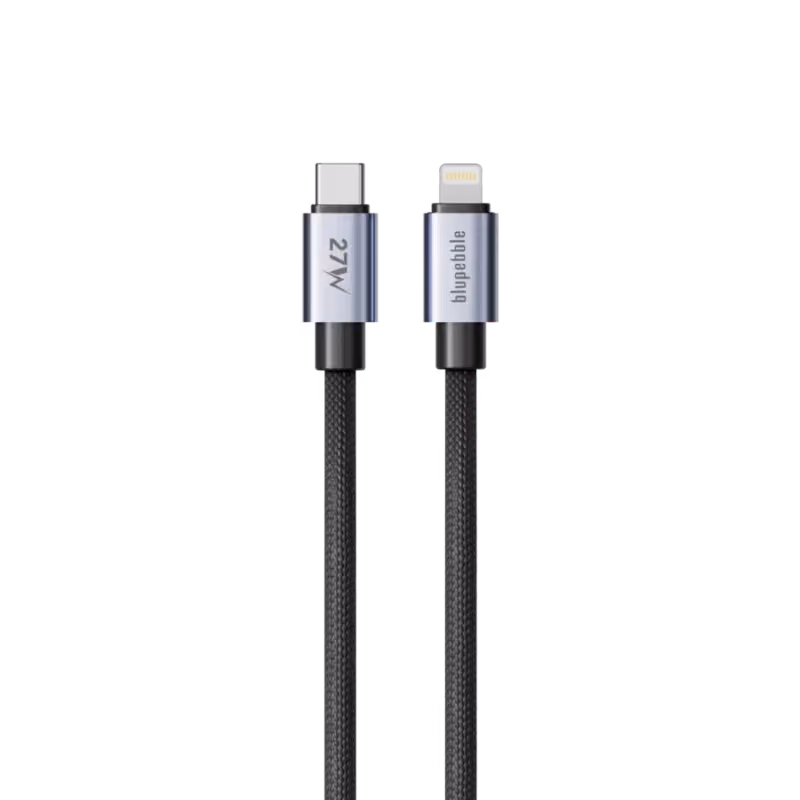 Blupebble PowerFlow 27W USB C To Lightning Braided Cable 2M Black BP PFUSBCL2BR27W BK 1