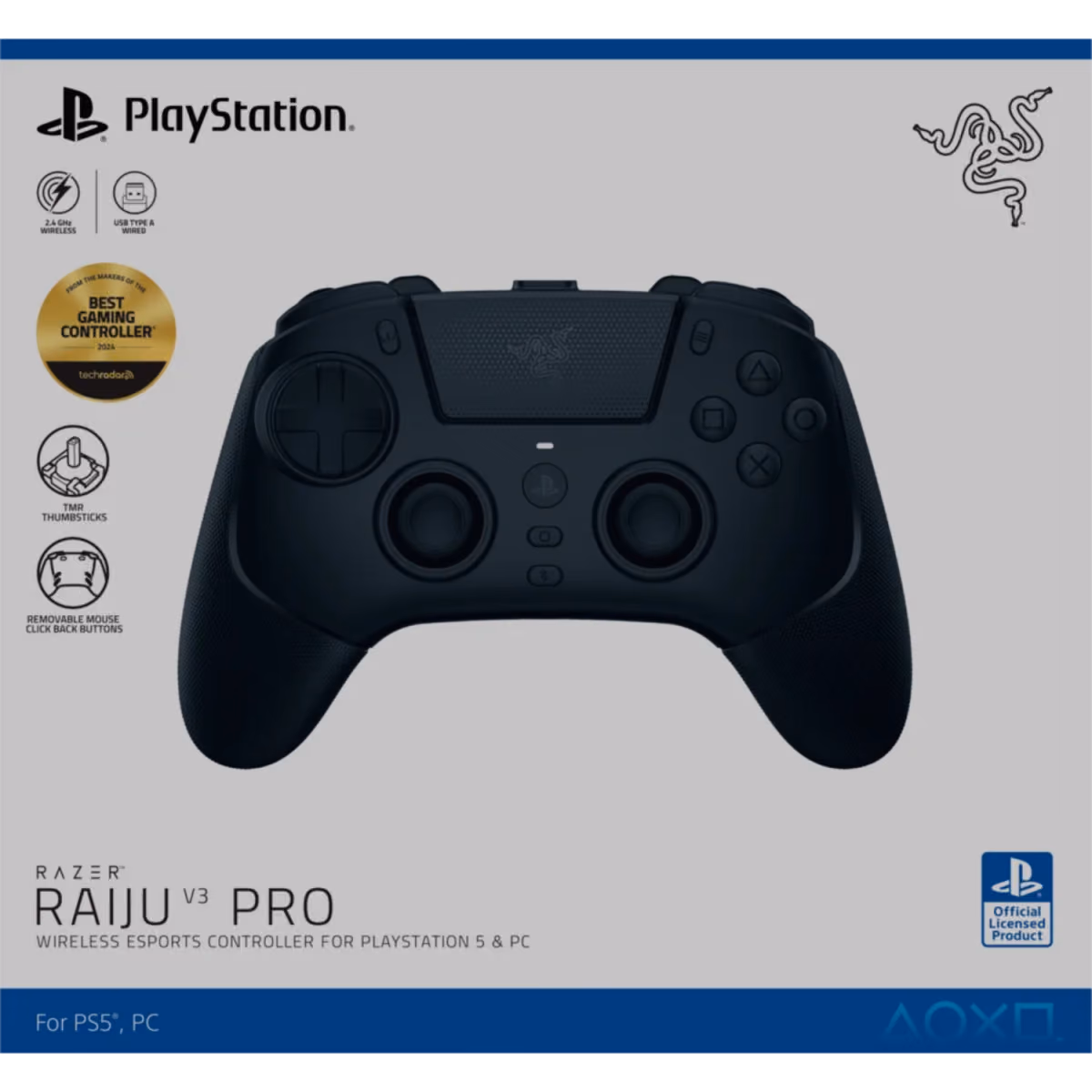 RAZER Raiju V3 Pro for PS5 & PC - Black Gaming Controller - RAZER Raiju V3 Pro for PS5 & PC - Black Gaming Controller