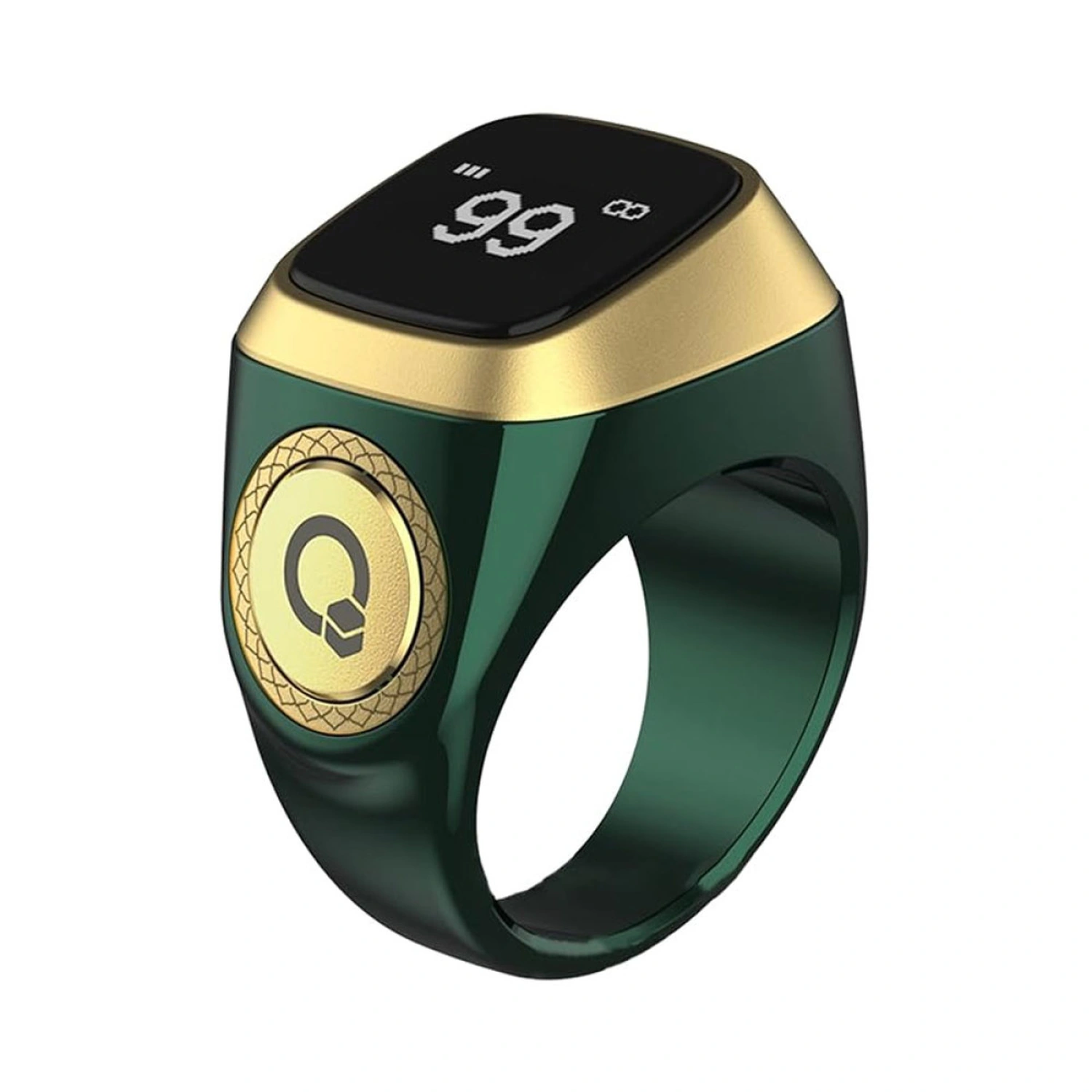 IQIBLA E01 SMART ZIKR RING OLED 3 DAYS BATT USB-A TO DC CHARGING CABLE 20MM GREEN