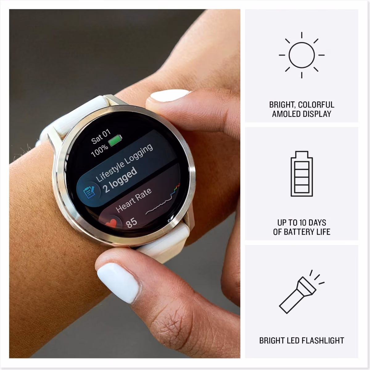 GARMIN VENU 4 41MM SLATE BEZEL W BLACK SILICONE BAND 3