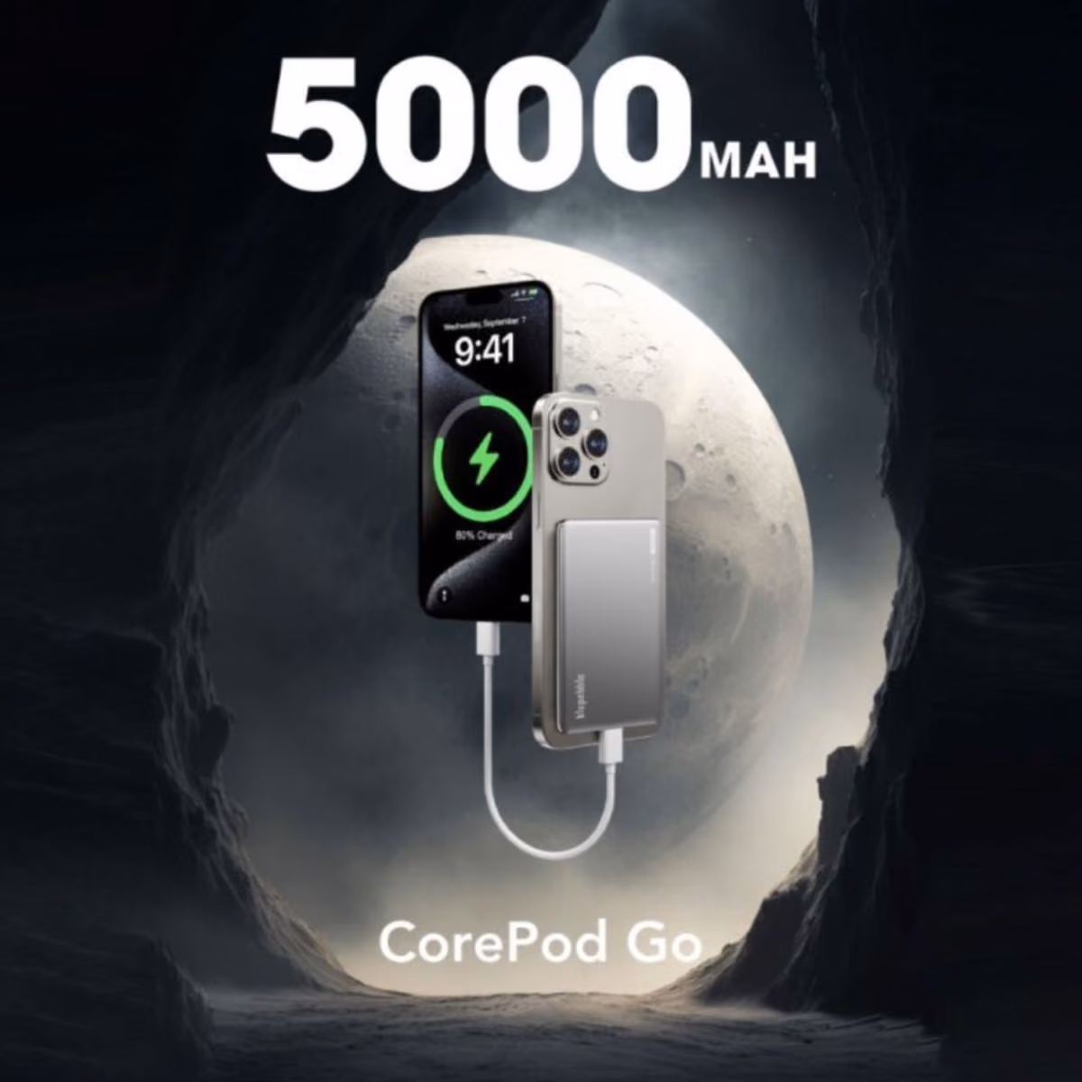 Blupebble CorePod Go 5000mAh MagSafe Powerbank   Gray BP CPGO5000 GY 3