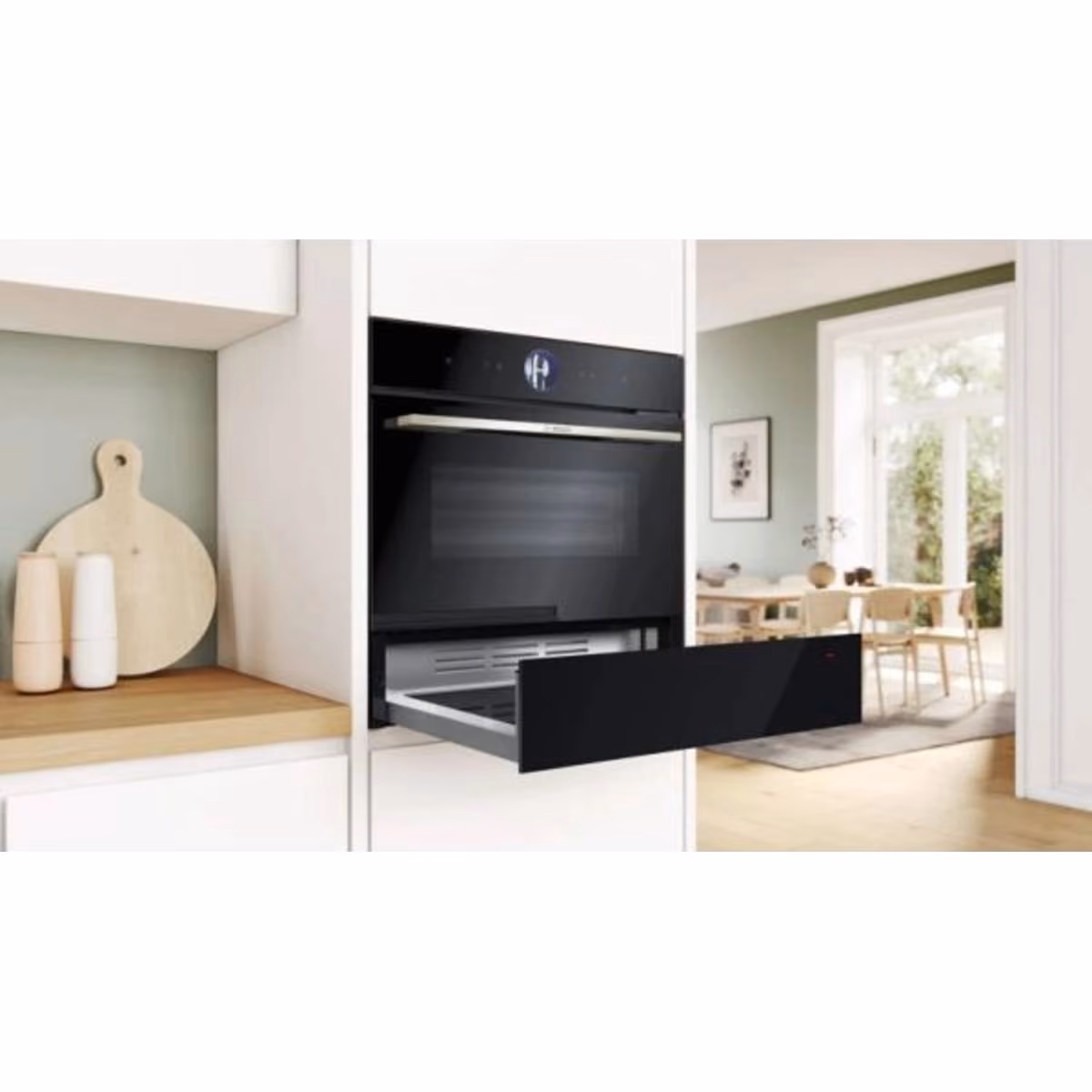 Series 8, Built-In Warming Drawer 14cm, 1 cooking mode, Rotary knob, 6 Power Level, 12 reference Plates, 64 espresso cups, Home Connect, Black Color, Made in France - Series 8, Built-In Warming Drawer 14cm, 1 cooking mode, Rotary knob, 6 Power Level, 12 reference Plates, 64 espresso cups, Home Connect, Black Color, Made in France