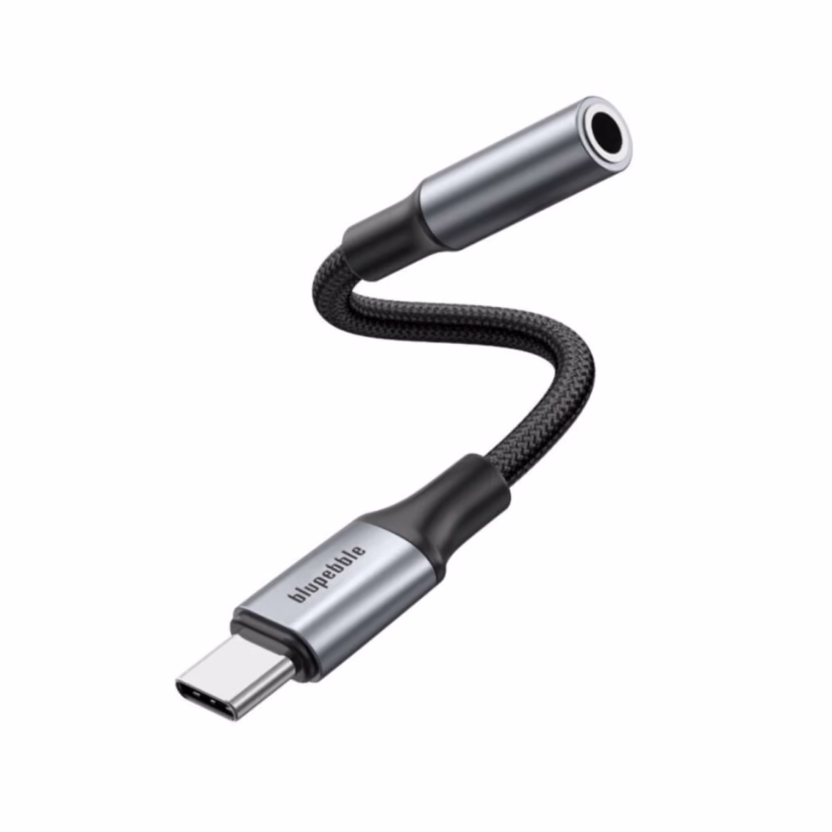 Blupebble USB C Male To 3.5MM Female Adapter Gray BP USBC23.5FMALE GY 1