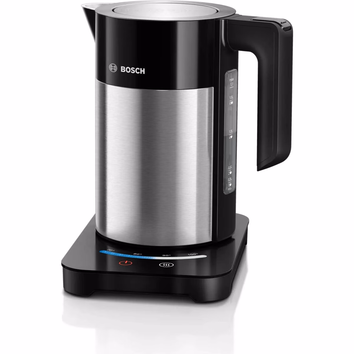 BOSCH Kettle, 1.7 l, Stainless Steel, 3000 W, Covered Heater - BOSCH Kettle, 1.7 l, Stainless Steel, 3000 W, Covered Heater