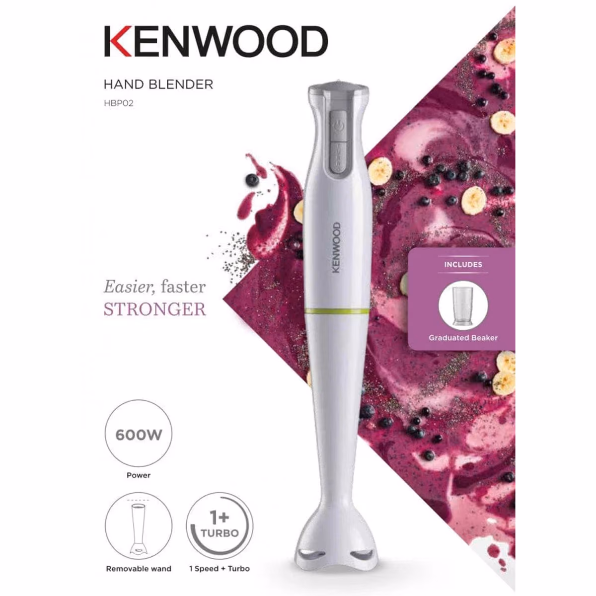 KENWOOD HAND BLENDER HBP02 600W - KENWOOD HAND BLENDER HBP02 600W