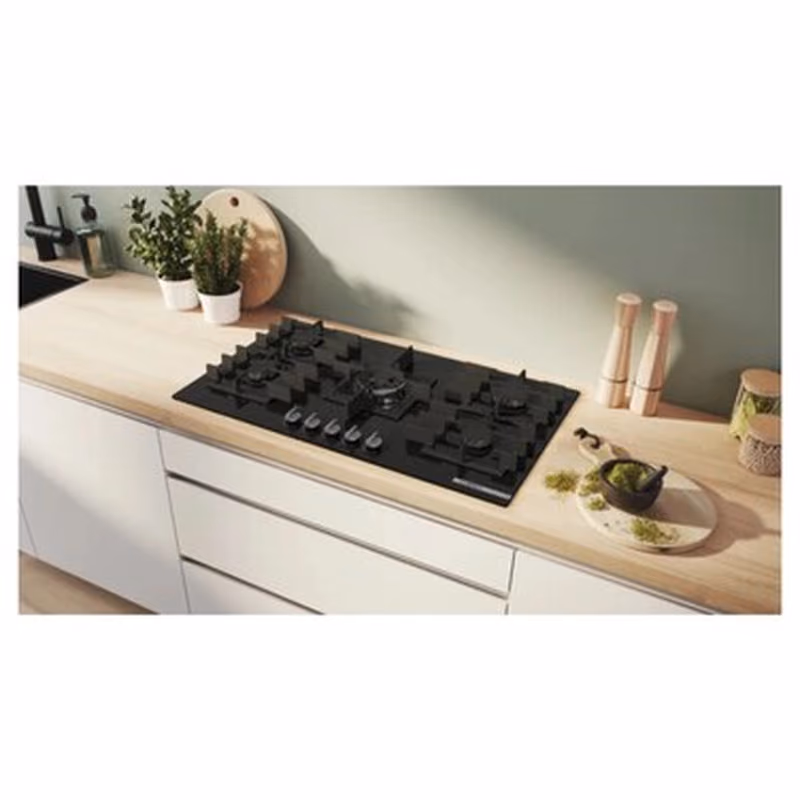 Series 6, Built-In Gas Hob 90cm, Cast Iron Pan Support, Full Safety, One Hand Auto Ignition, Detacable Full Metal