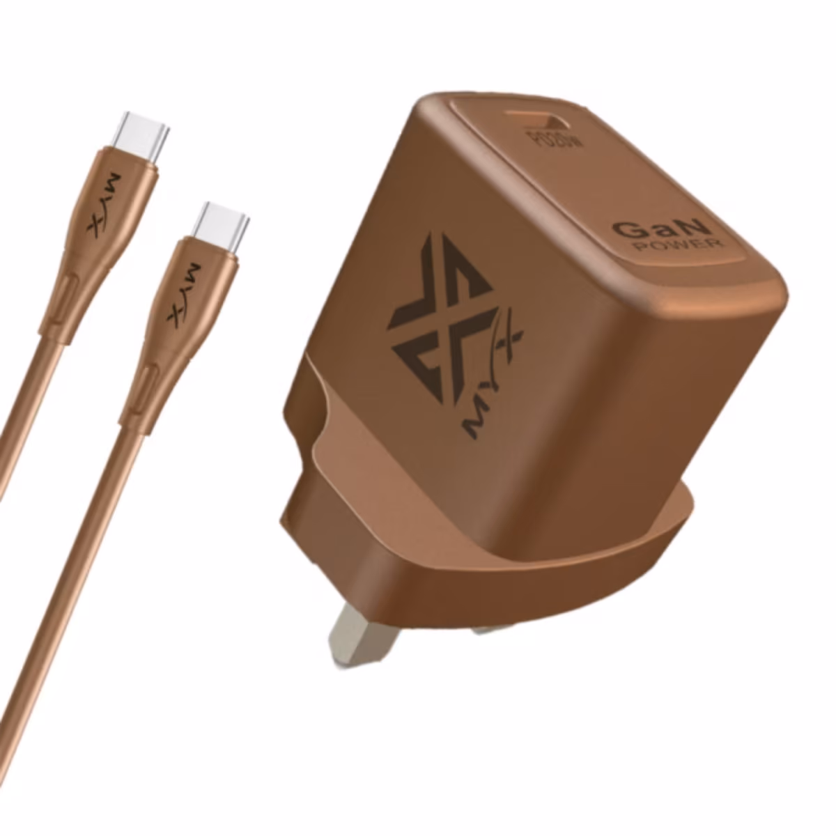 MYX QUICKVOLT 20W GAN TRAVEL CHARGER WITH C-C CABLE - MYX QUICKVOLT 20W GAN TRAVEL CHARGER WITH C-C CABLE