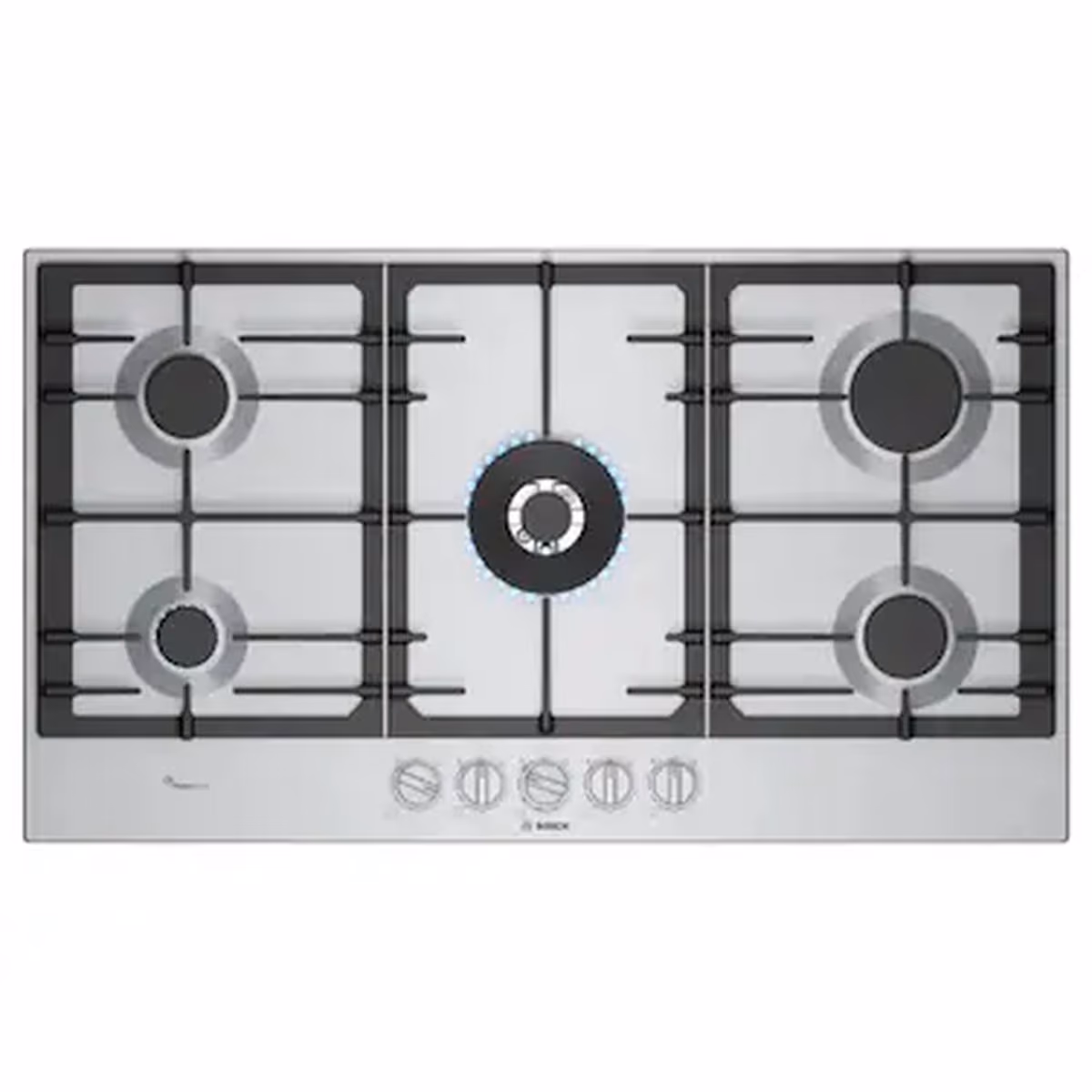 Series 6, Built-In Gas Hob 90cm, Cast Iron Pan Support, Full Safety, One Hand Auto Ignition, Full Metal Sword Knobs, 4.6KW WOK Burner, Flame Select 9 Step, Stainless Steel, Made in Spain - Series 6, Built-In Gas Hob 90cm, Cast Iron Pan Support, Full Safety, One Hand Auto Ignition, Full Metal Sword Knobs, 4.6KW WOK Burner, Flame Select 9 Step, Stainless Steel, Made in Spain