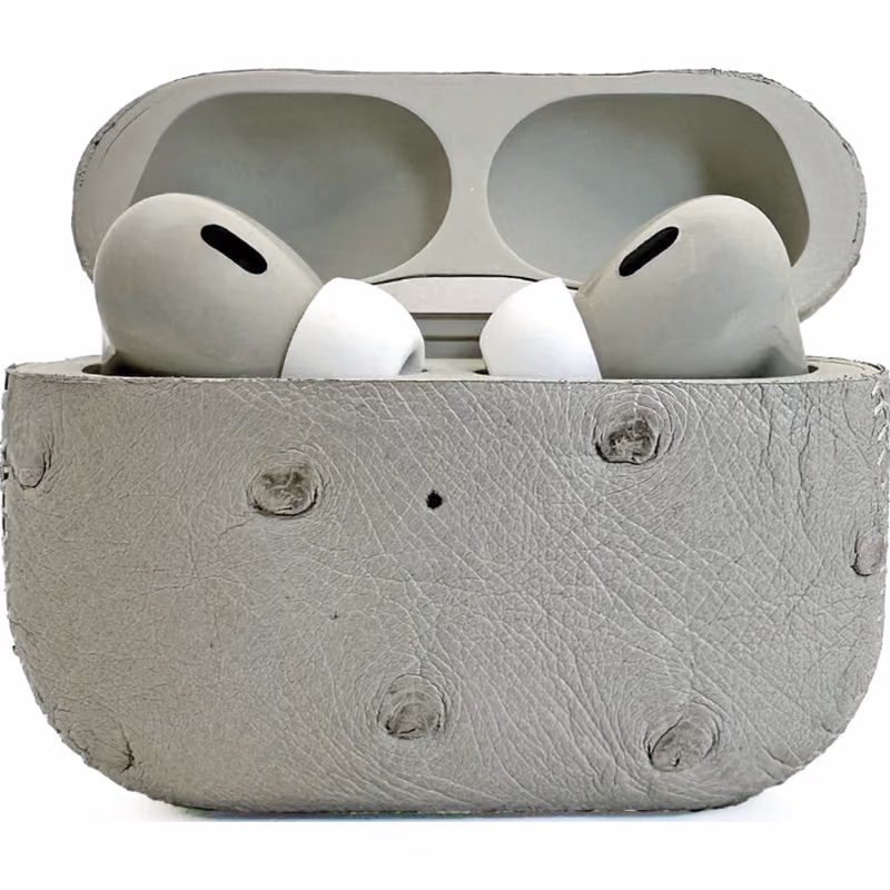 Merlin Craft Customized Apple AirPods Pro 3 Leather Ostrich Ivory