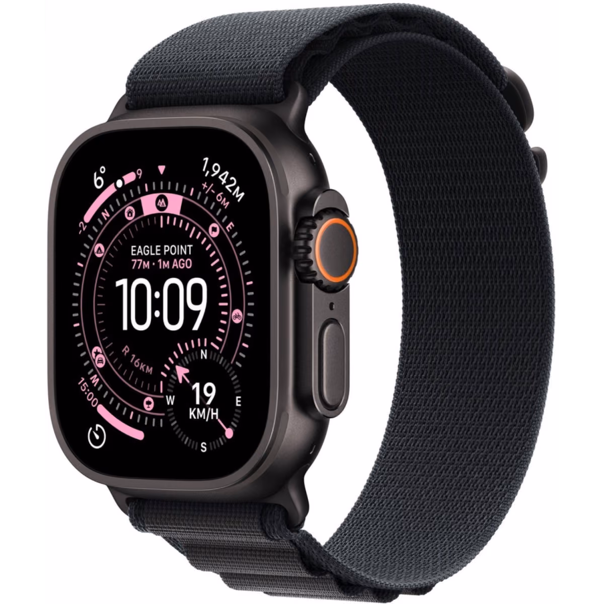 Apple Watch Ultra 3 GPS + Cellular 49mm Black Titanium Case with Black Alpine Loop - Medium - Apple Watch Ultra 3 GPS + Cellular 49mm Black Titanium Case with Black Alpine Loop - Medium