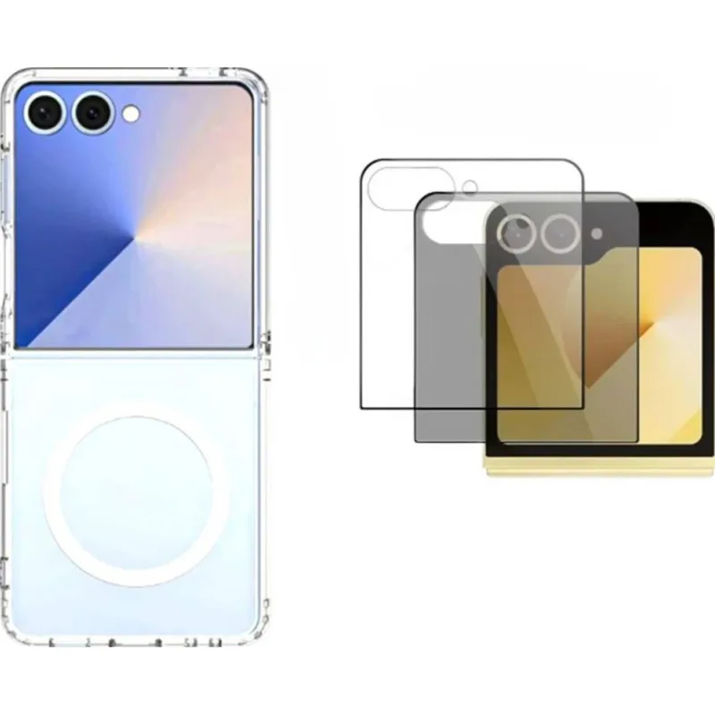 ProStyle PSFLIP7M MagSafe Clear Case W Screen PRT For Galaxy Z Flip 7 Bundle