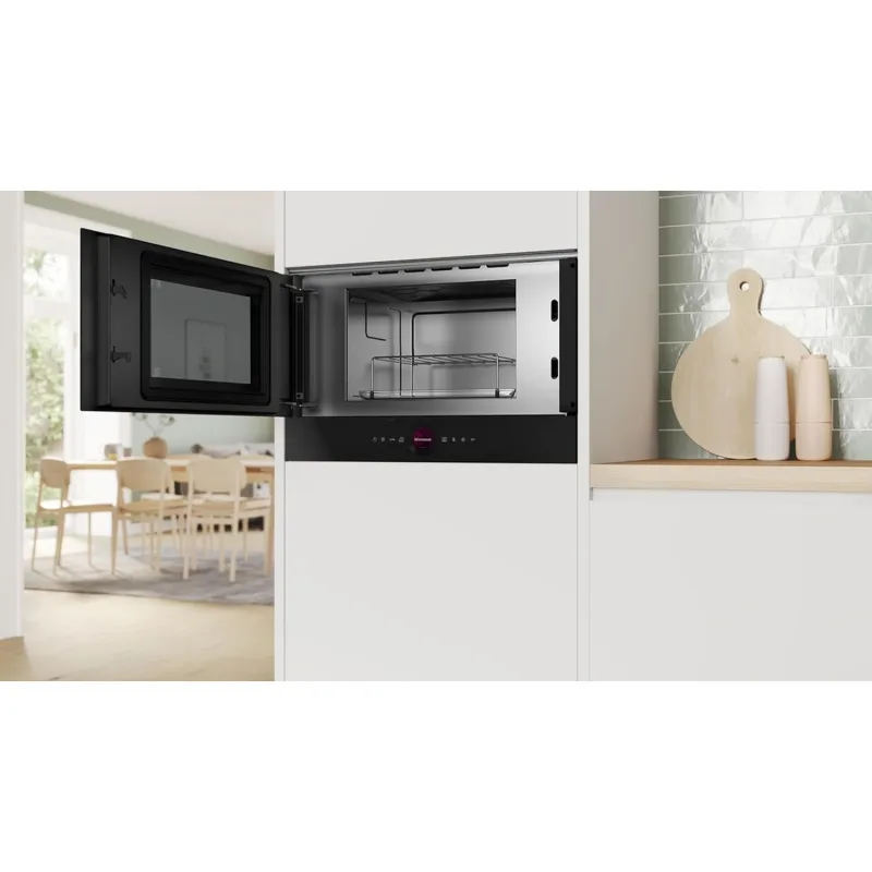 Series 8, Built-In Microwave with Grill 60cm, 5 Power Levels, Hydrolytic Cleaning, 10 Auto Programmes, Black Color, Made in United Kingdom