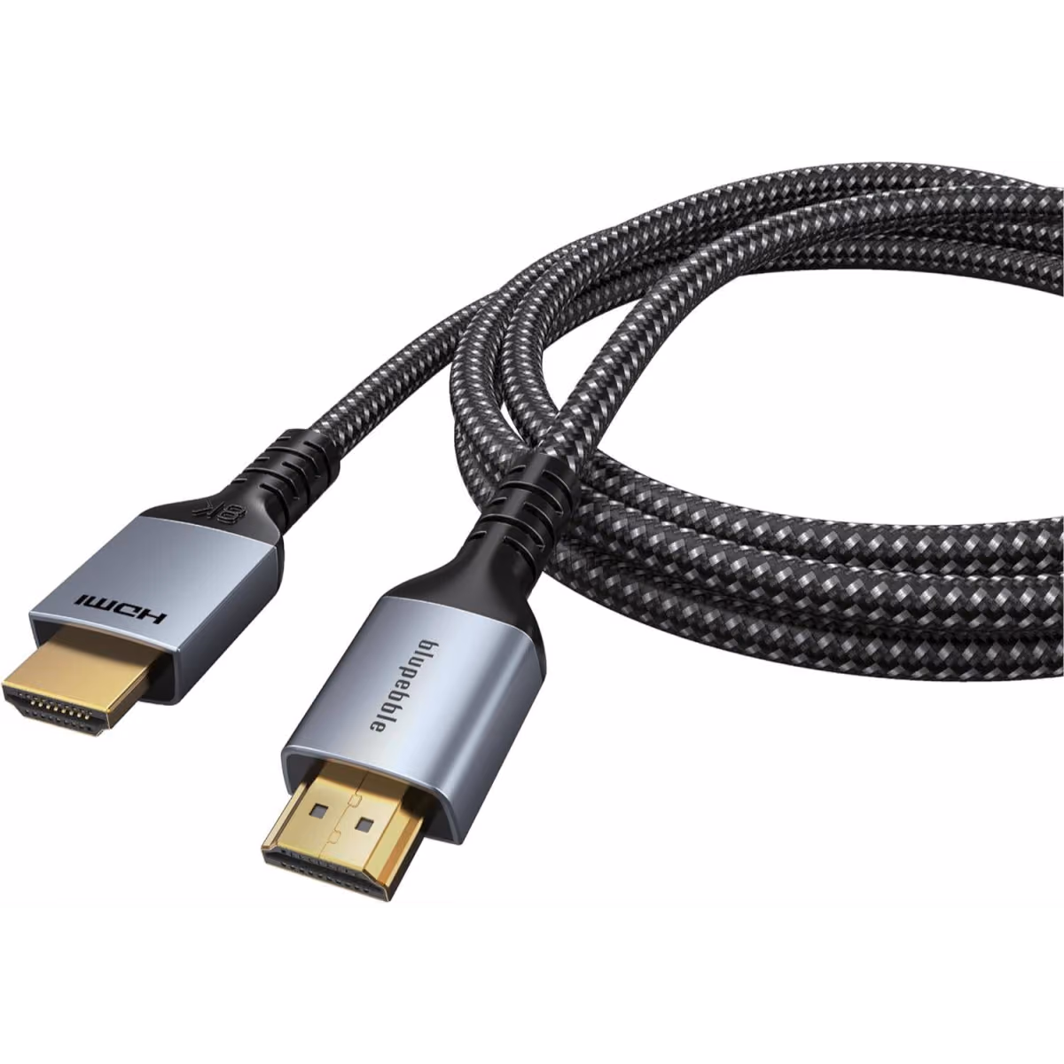 Blupebble 8K HDMI To HDMI 2.1 Aluminum Housing Support 8K 60Hz,4K 240Hz Cable 2m Gray  BP HD8KGEN2 A 1