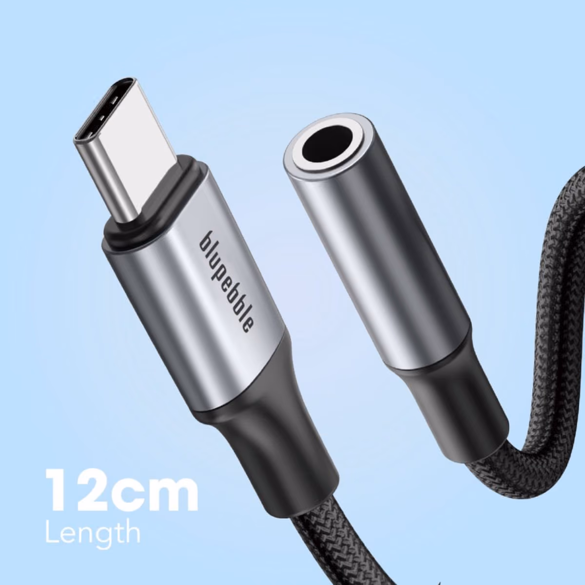 Blupebble USB C Male To 3.5MM Female Adapter Gray BP USBC23.5FMALE GY 2