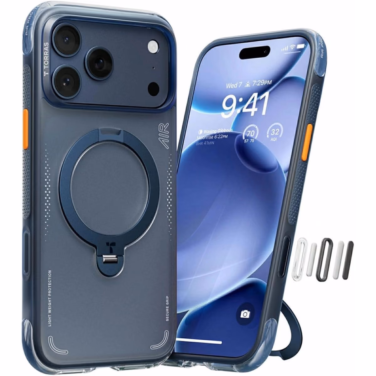 Torras Ostand Q3 Air 17 Pro Max Midnight Blue - Torras Ostand Q3 Air 17 Pro Max Midnight Blue