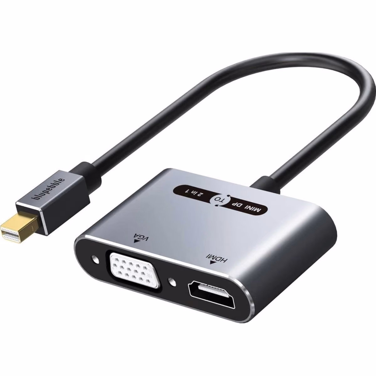 Blupebble 2 in1 Mini DP to HDMI & VGA Adapter - Blupebble 2 in1 Mini DP to HDMI & VGA Adapter
