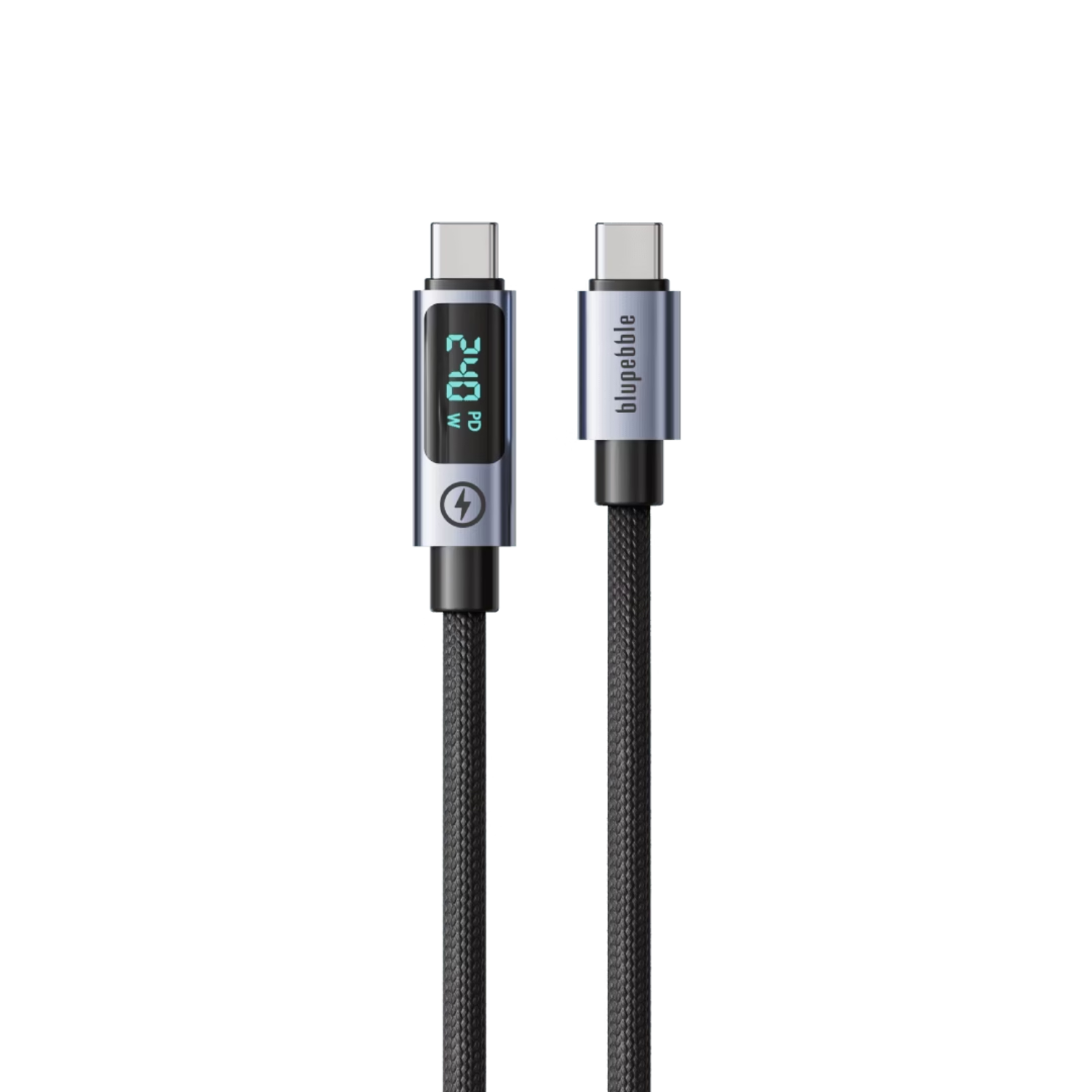 Blupebble PowerFlow2 240W USB-C To USB-C LED Braided Cable 1.2M