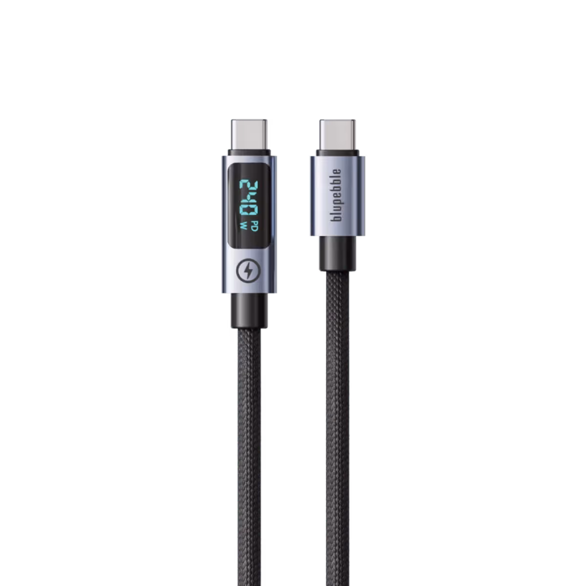 Blupebble PowerFlow2 240W USB C To USB C LED Braided Cable 1.2M 1