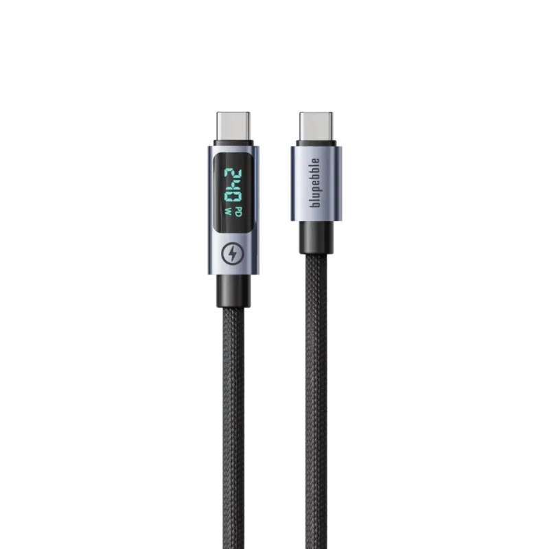 Blupebble PowerFlow2 240W USB C To USB C LED Braided Cable 1.2M 1