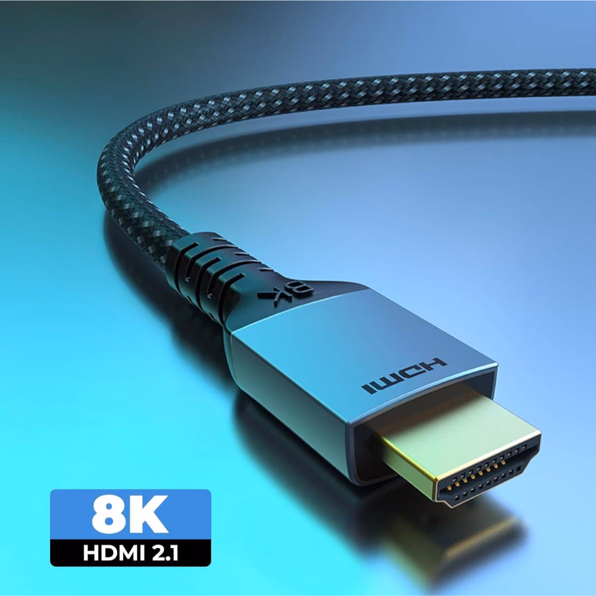 Blupebble 8K HDMI To HDMI 2.1 Aluminum Housing Support 8K 60Hz,4K 240Hz Cable 2m Gray  BP HD8KGEN2 A 2
