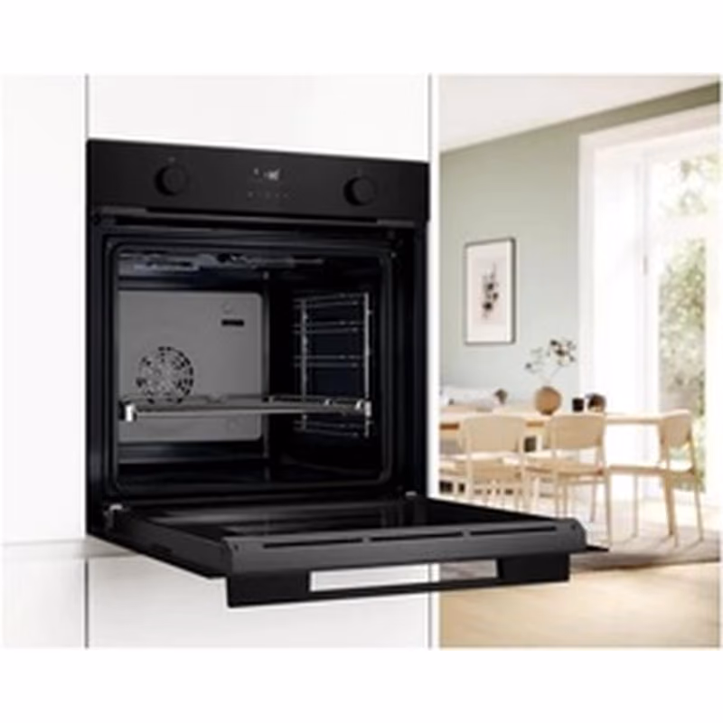 Series 4, Built-In Electric Oven 60cm with added Steam, 8 Cooking Function, Air Fry, 10 Auto Programmes, Black Color, Made in Turkey