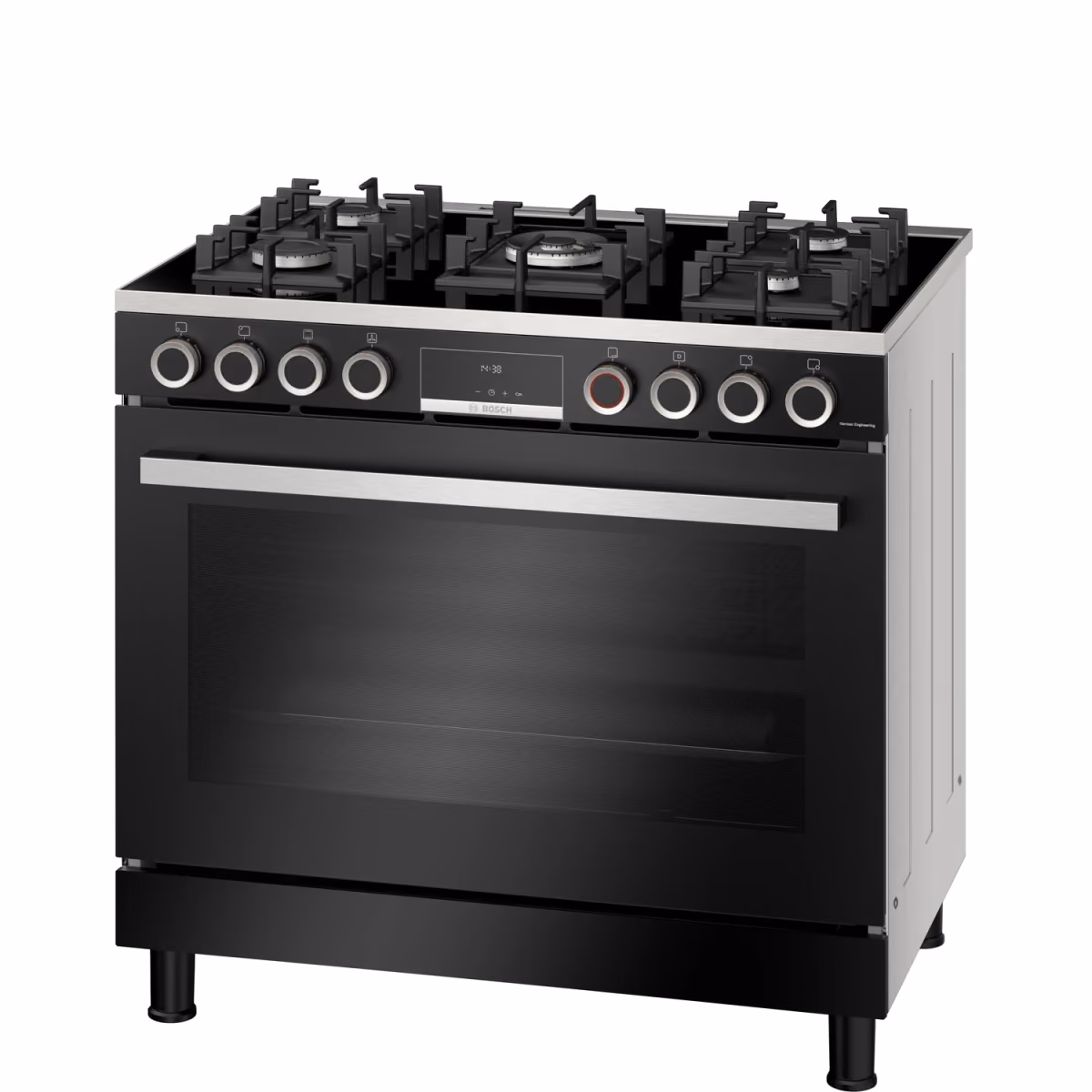 Series 8, Full Gas Hybrid Cooker 90cm, Digital Timer, Rotessirie, Black Glass, Made In Egypt 1