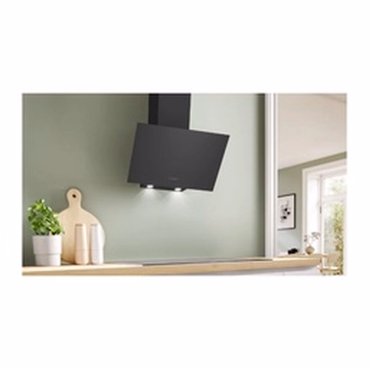 Series 2, Inclined Chimney Hood 60cm, 69DB, 3 Speed, 227m³ H Recirculation 400m³ H Ducted, Black, Made In Turkey 1