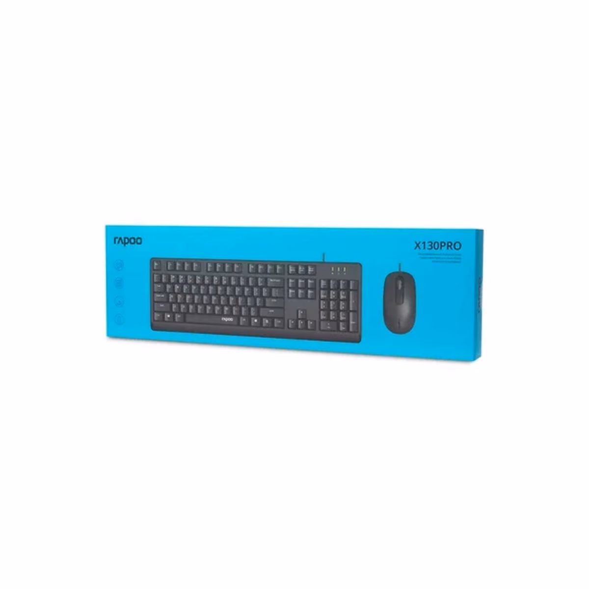 Rapoo X130Pro Wired Optical Mouse & Keyboard Combo AR Black - 12344 - Rapoo X130Pro Wired Optical Mouse & Keyboard Combo AR Black - 12344