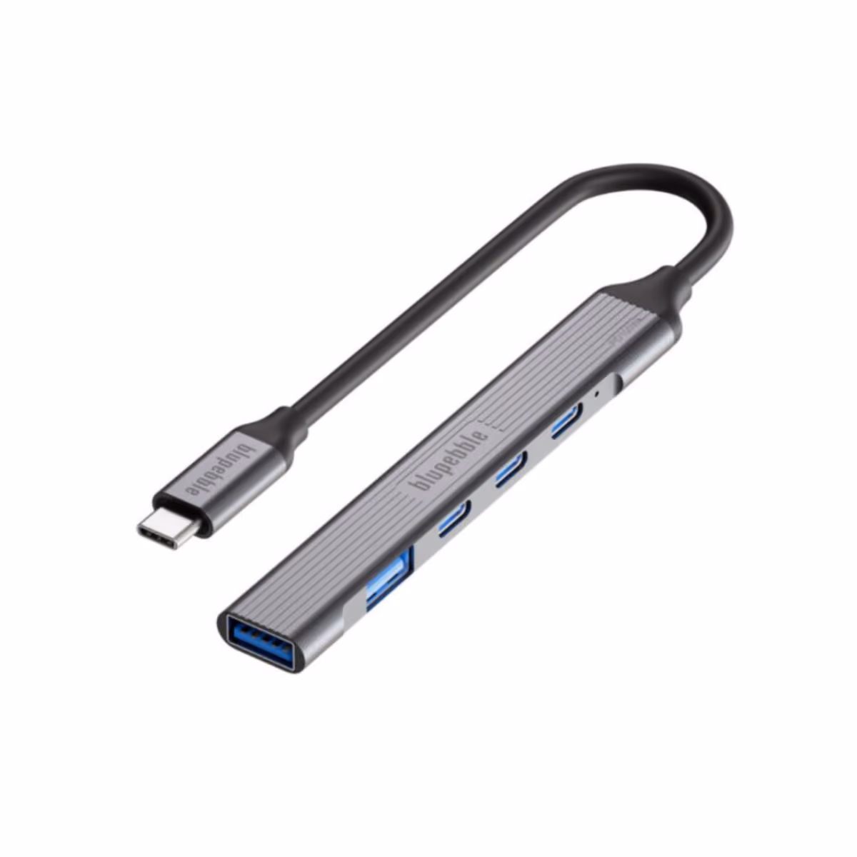 Blupebble C5 Port Multiport Hub PD 100W 2x USB C 2x USB A With PD 3.0 Gray BP C5MULTIHUB5IN1 GY 1