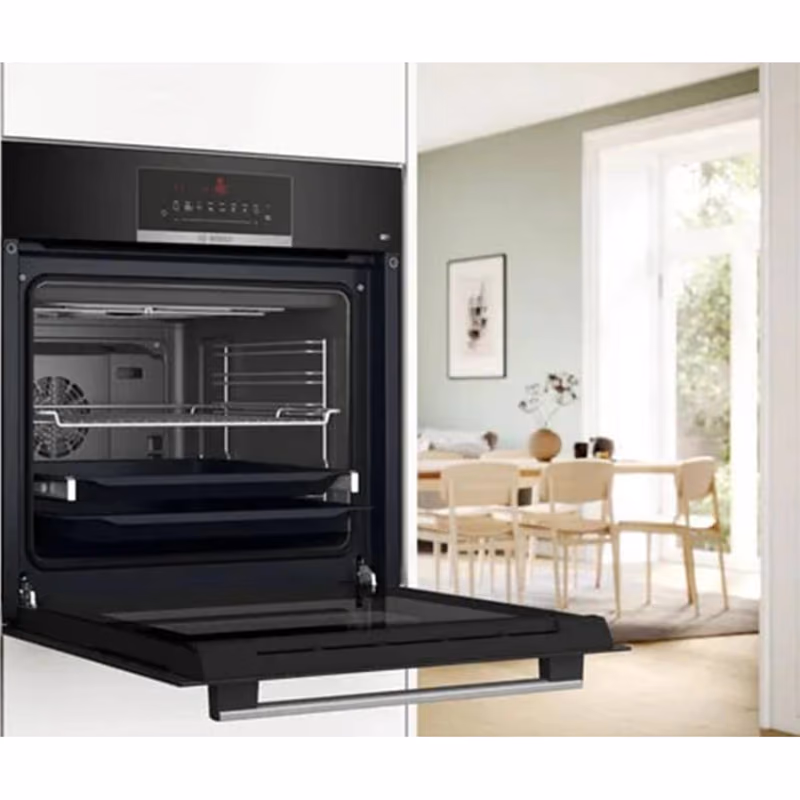 Series 6, Built-In Electric Oven 60cm, 12 Cooking Function, 40 Auto Programmes, EcoClean Direct program, Black Color, Made in Turkey