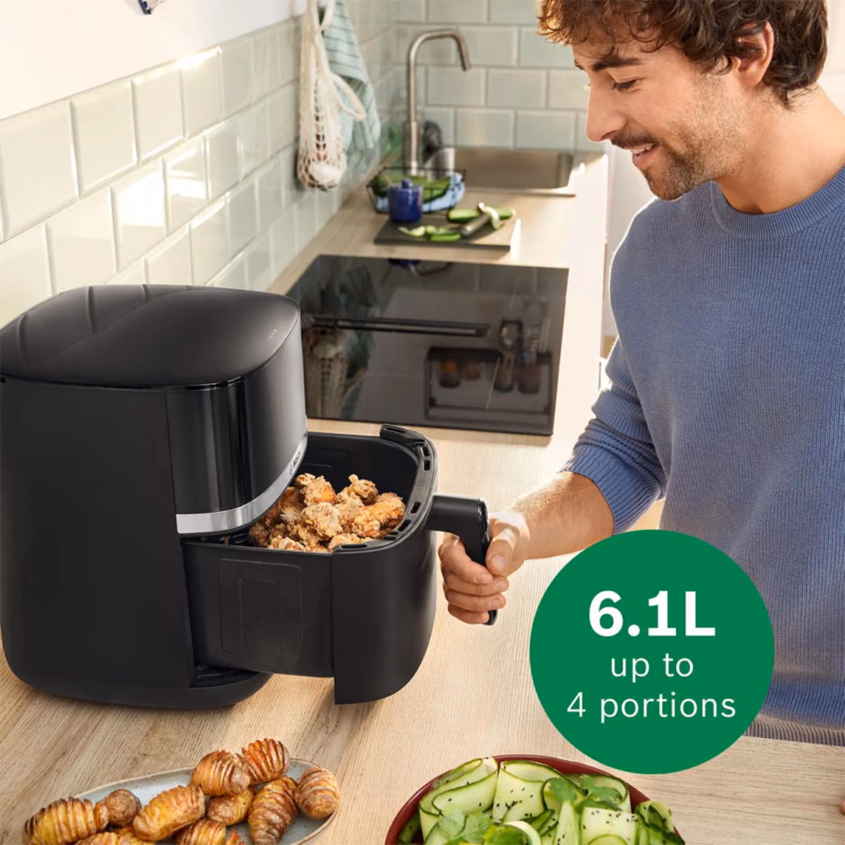BOSCH Series 4Â Air Fryer, 6.1 Ltrs, 40 200Â°C, 2050 W, Touch Control, Black 2