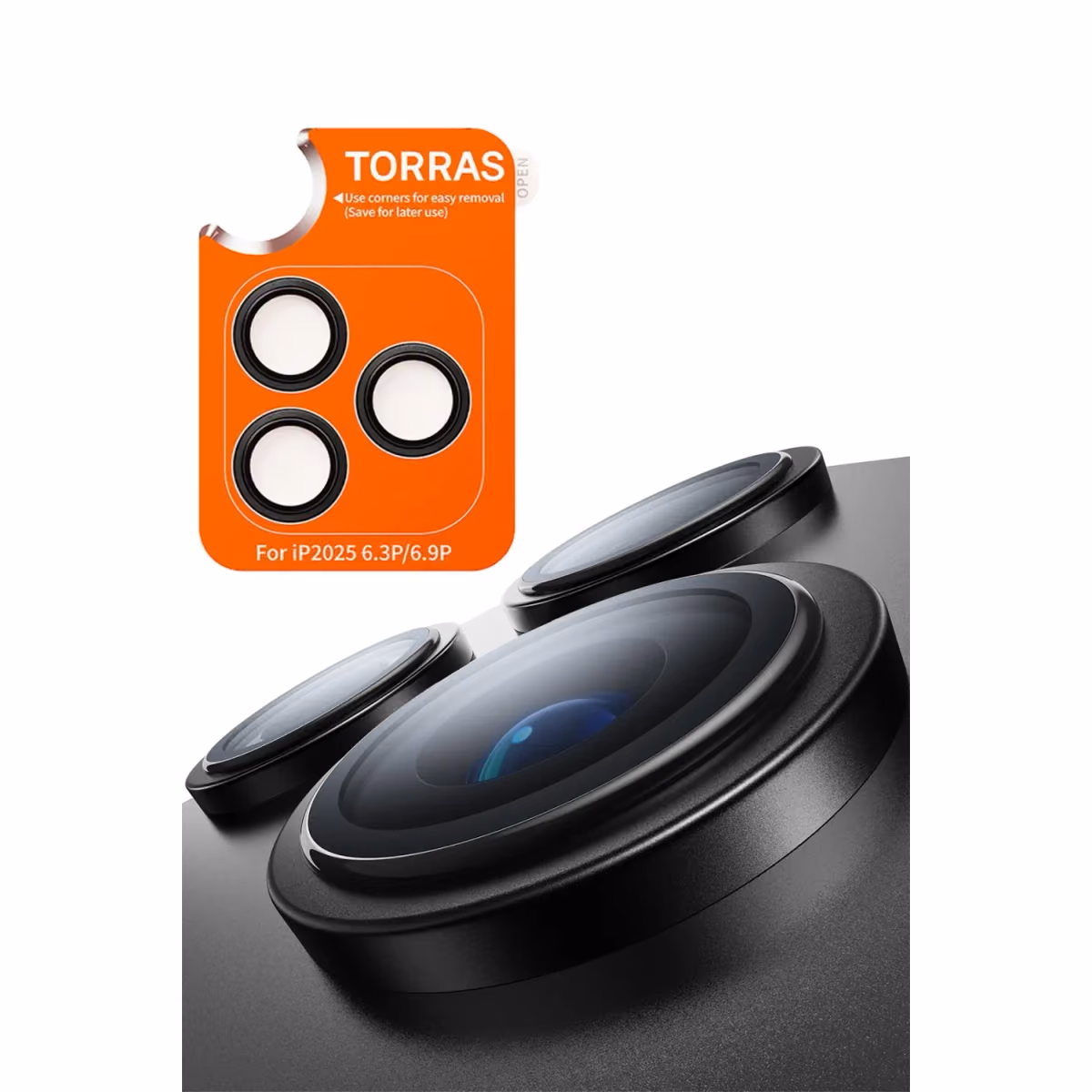 TORRAS LensGuard For IPhone 17 Pro 63 Inch 2025 3 Lens Camera Protector 9H Tempered Glass Scratch Resistant Anti Fingerprint Ultra Clear Easy Installation Black 1