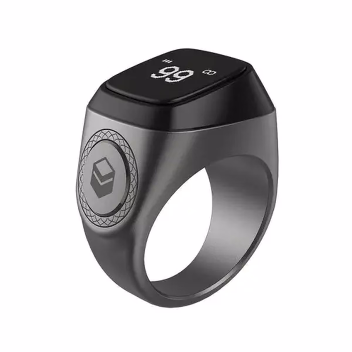 IQIBLA E01 SMART ZIKR RING OLED 3 DAYS BATT USB A TO DC CHARGING CABLE 20MM BLACK 1