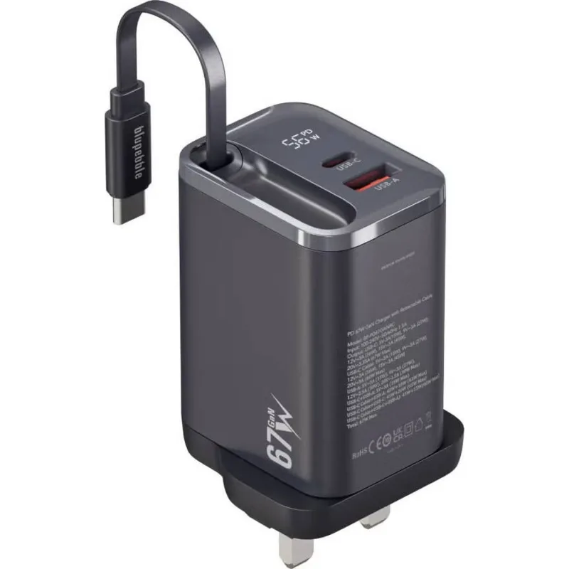 Blupebble PowerCore 67 2 Ports PD GaN Fast Charger PD67W With LED Indicator 1