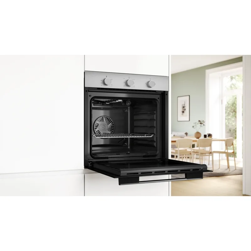 Series 4, Built-In Gas Oven 60cm, Hot Air Safety Fan, With Convection Fan, Stainless Steel, Made in Italy