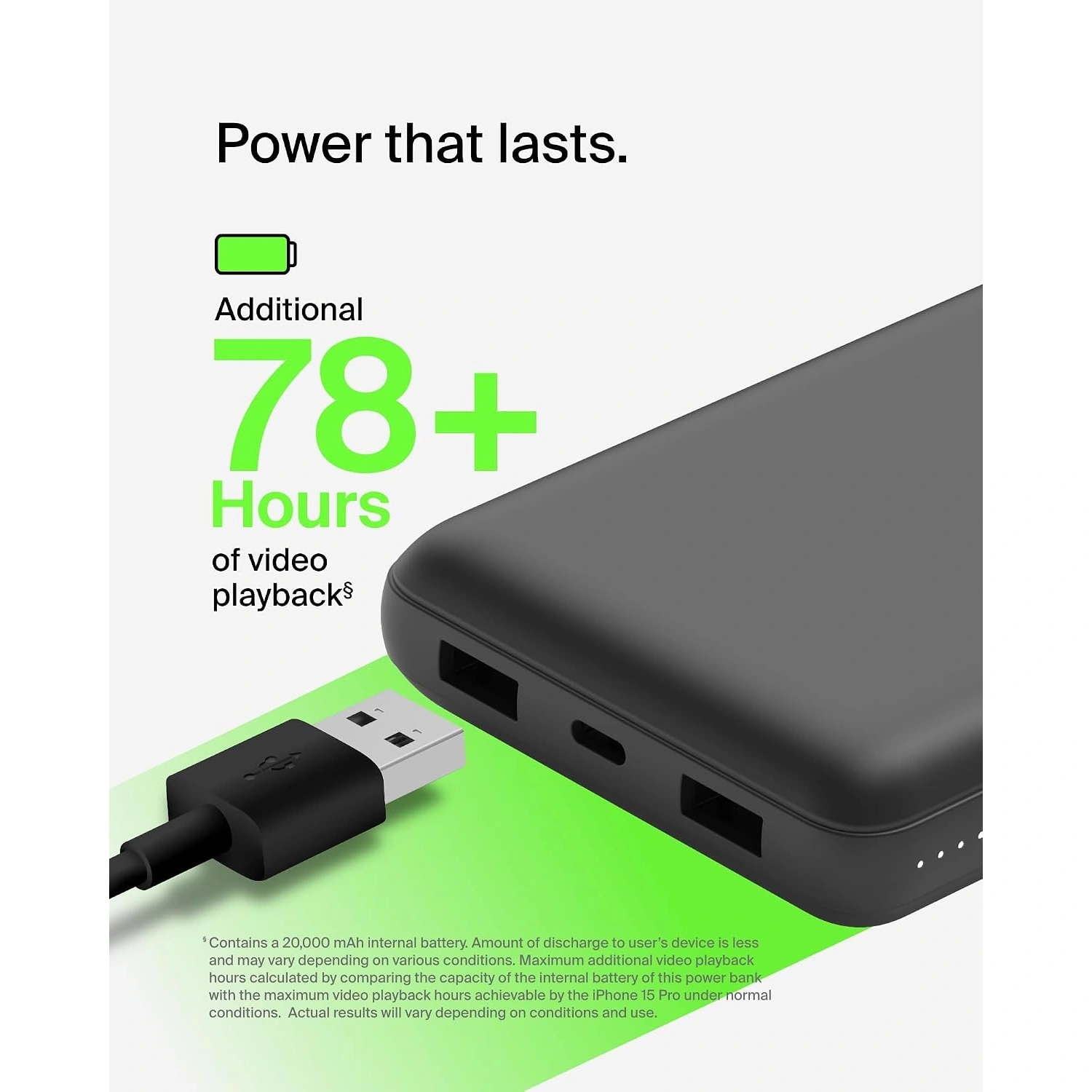 BELKIN 20K POWER BANK 15W, BLACK