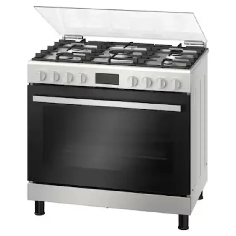Series 6, Full Gas Hybrid Cooker 90cm, Digital Timer, Rotessirie, Stainless Steel, Made in Egypt