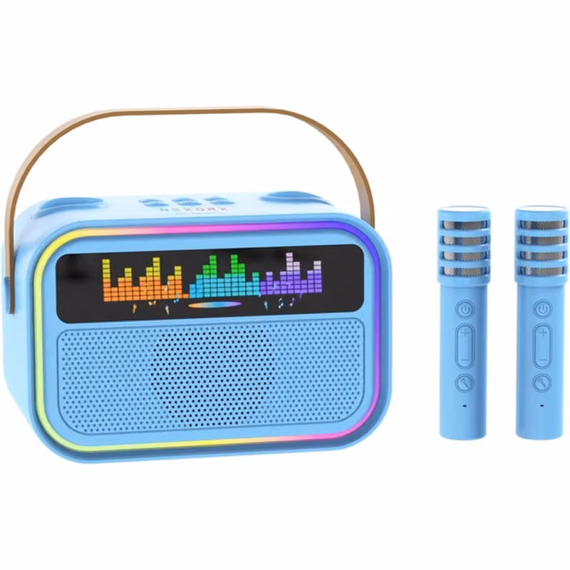 NEXORX KIDS KARAOKE SPEAKER WITH DUAL MICS BLUE