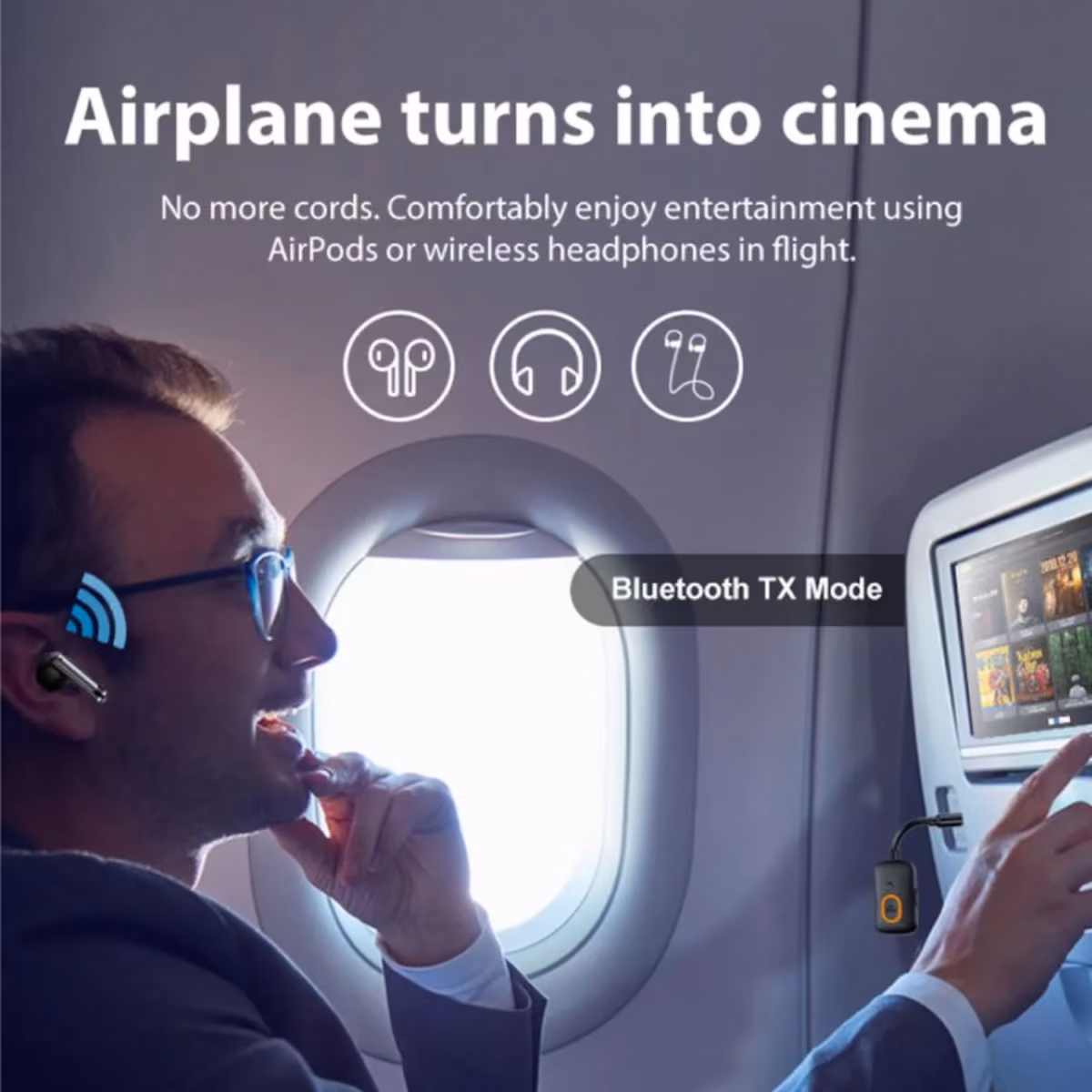 Blupebble Airlync Bluetooth 5.4 Airplane Adapter 3