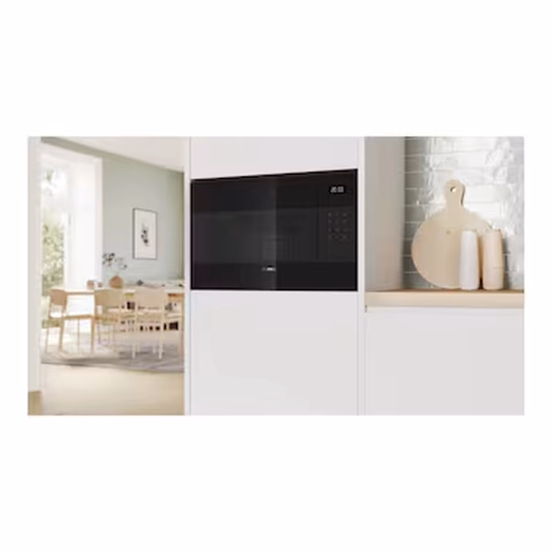 Series 6, Built-In Microwave 60cm with Grill, 5 Power Levels, Hydrolytic Cleaning, 8 Auto Programmes, Full Black, Made in China