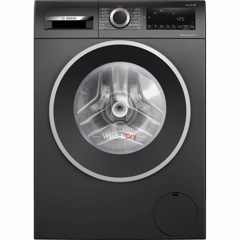 Series 4, Front Load Washer Dryer, 9 5KG, 1400RPM, Brushed Black Steel, 49DB, Made in China