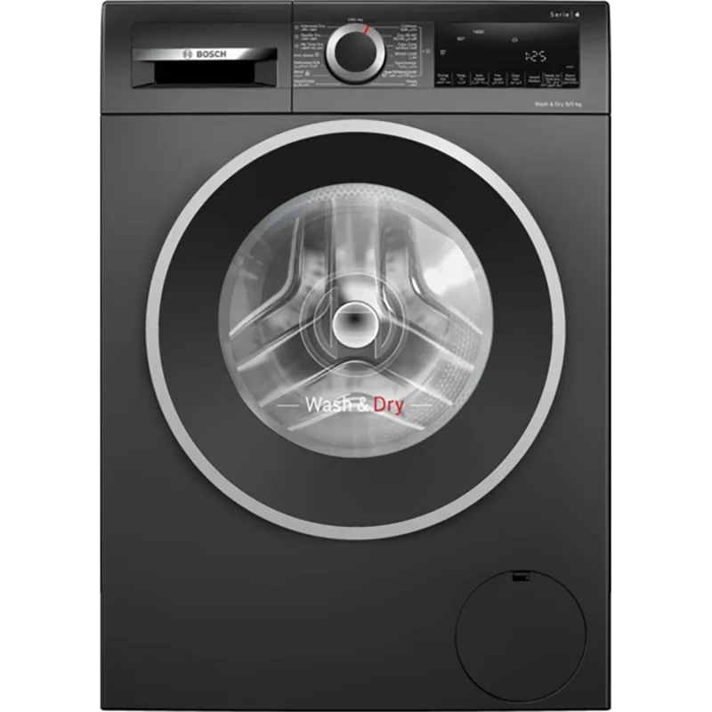 Series 4, Front Load Washer Dryer, 9 5KG, 1400RPM, Brushed Black Steel, 49DB, Made in China