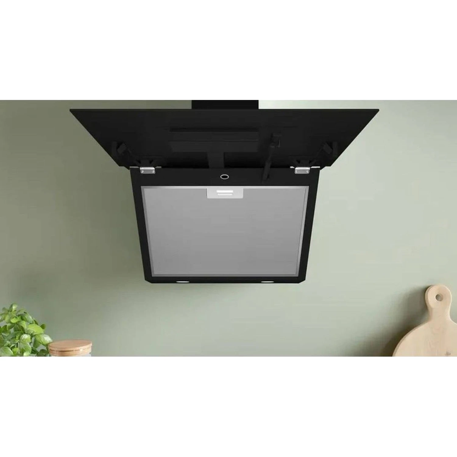 Series 4, Inclined Chimney Hood 60cm, 59DB, 2 Speed +Intensive, 296m³ h-Recirculation 510m³ h-Ducted, Black, Made in Turkey