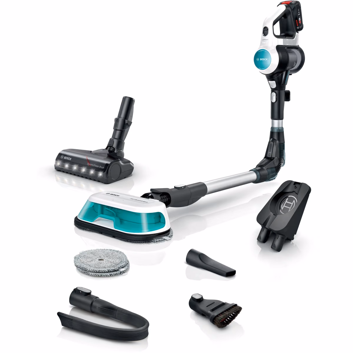 BOSCH Unlimited 7, Rechargeable 2 in 1 Vacuum and Mop, Aqua White - BOSCH Unlimited 7, Rechargeable 2 in 1 Vacuum and Mop, Aqua White